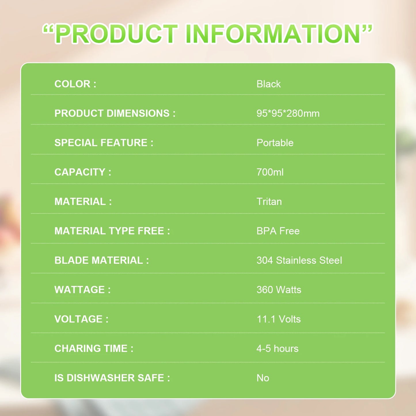 700ML USB Fresh Fruit Blender